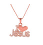 Trendy Letter I LOVE JESUS Shape Pendant Necklace