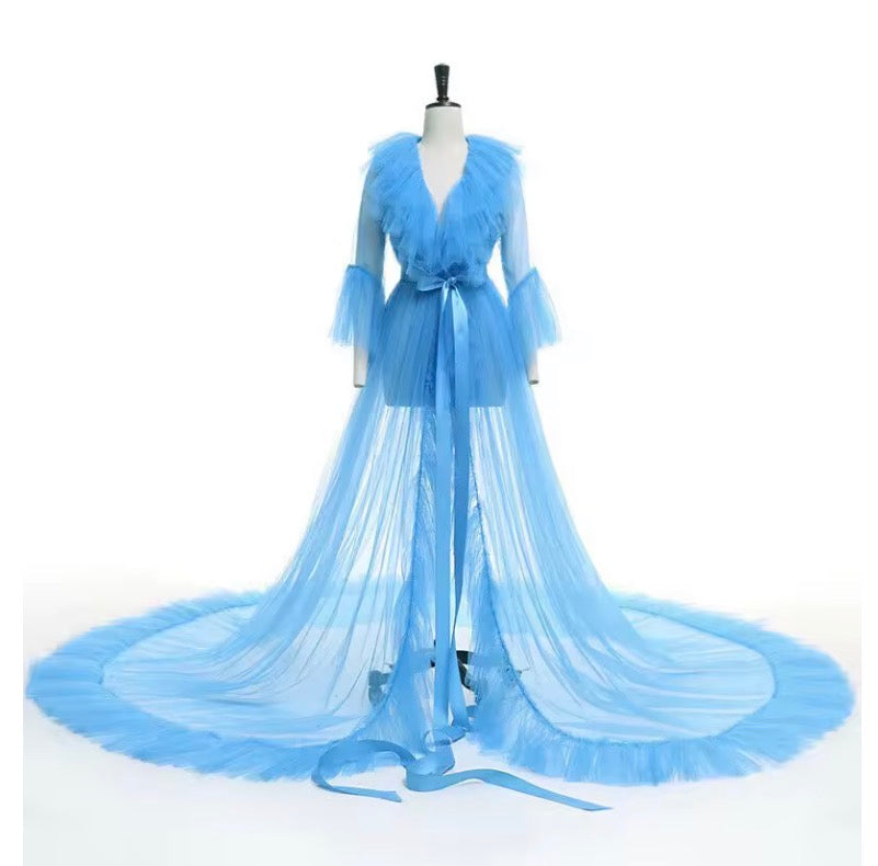 Women's Elegant Mesh Lingerie Nightgown Floor Length