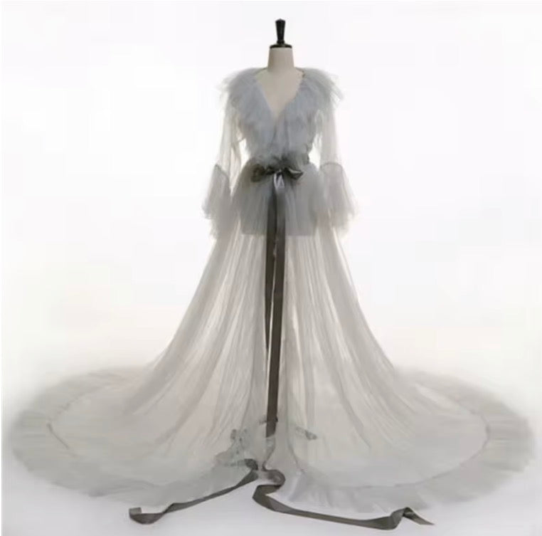 Women's Elegant Mesh Lingerie Nightgown Floor Length