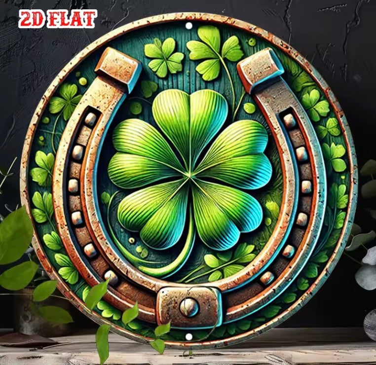 A Four-Leaf Clover & Horseshoe