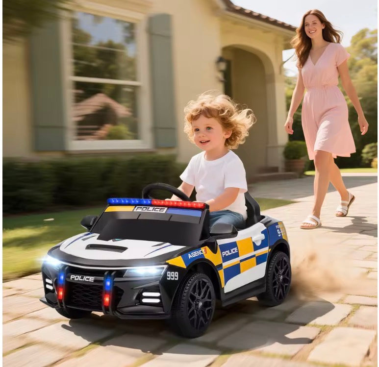 Kids Electric Ride Police Car with Remote Control