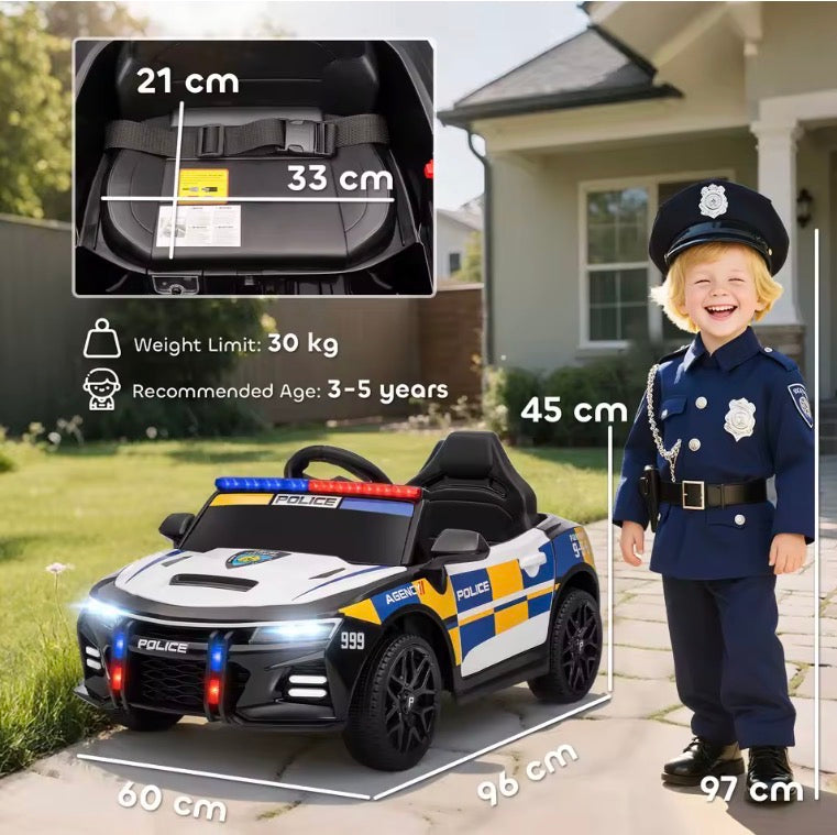 Kids Electric Ride Police Car with Remote Control