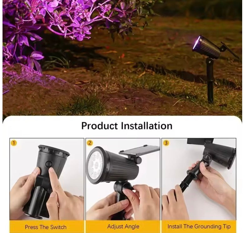 Solar Spotlight Waterproof, Bright 9LED Landscape Light