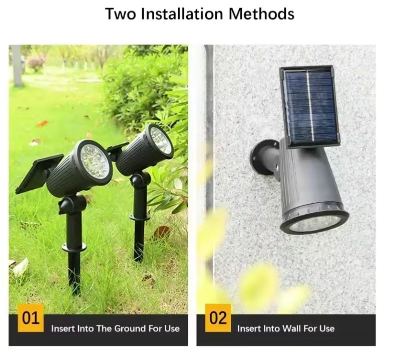 Solar Spotlight Waterproof, Bright 9LED Landscape Light