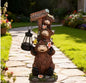 Three Highland Cattle Statues with Solar Lights