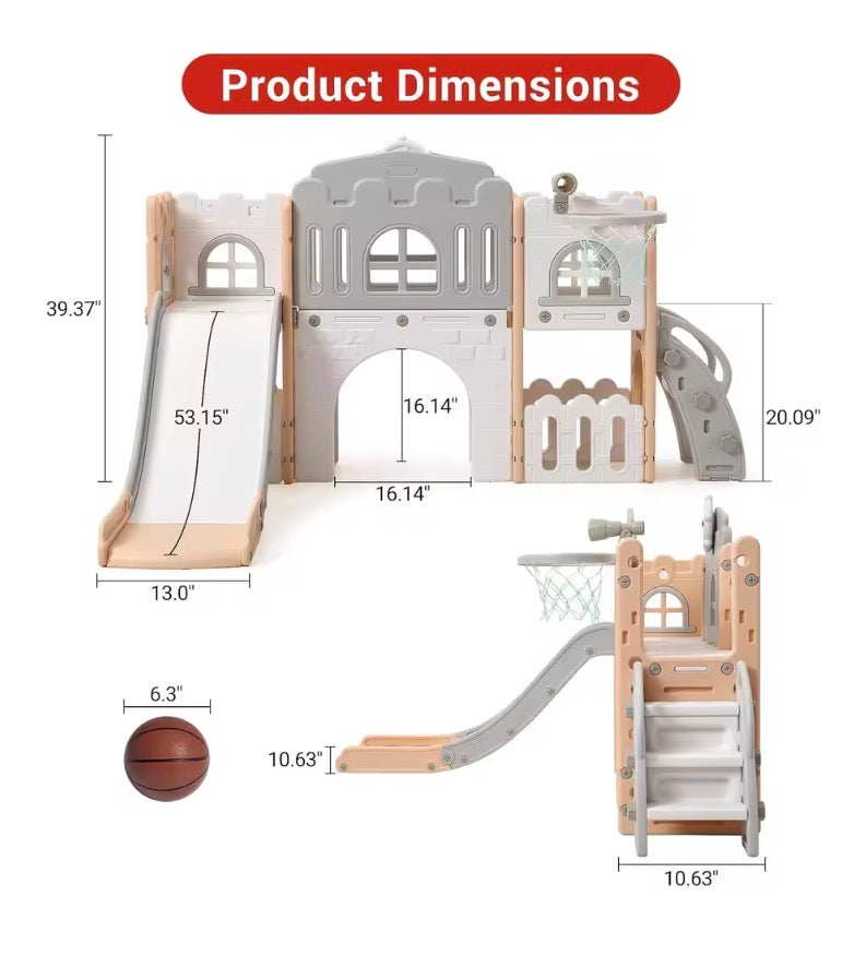 Kids Slide 8 In 1, Large Toddler Slide Playground