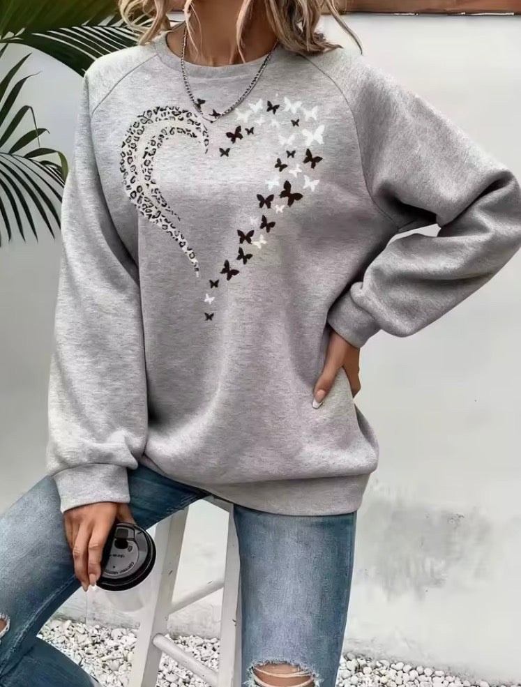 Style Of Long-Sleeved, Large-Sized Sweatshirt