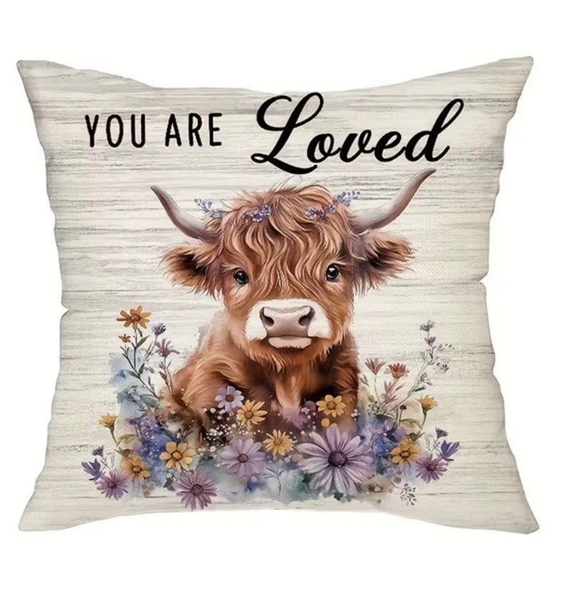 Adorable Highland Cow Heartwarming Pillow Covers