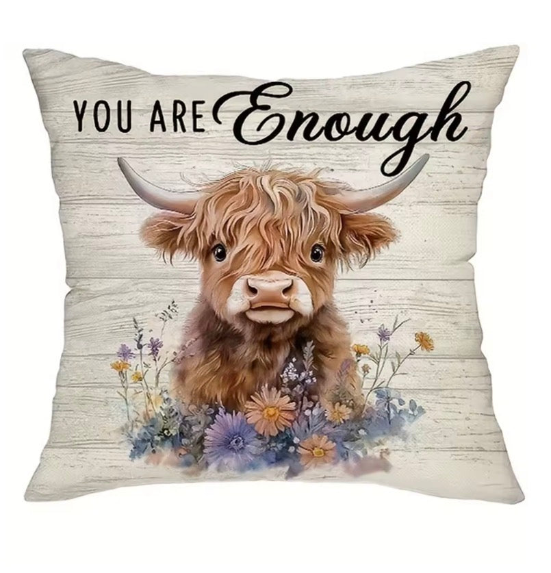 Adorable Highland Cow Heartwarming Pillow Covers
