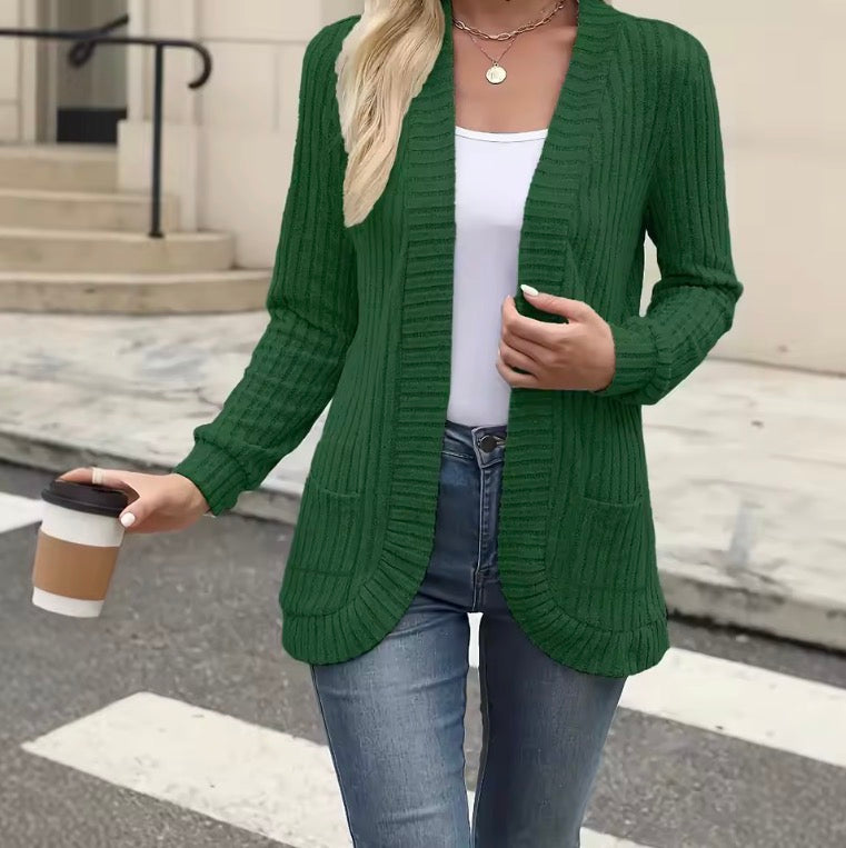 New Solid Color Casual Ribbed Brushed Patchwork