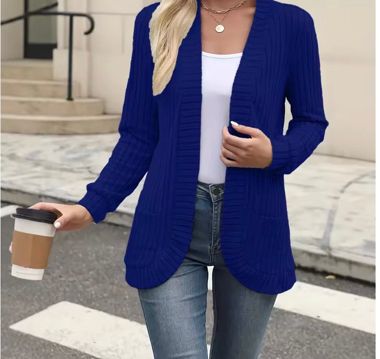 New Solid Color Casual Ribbed Brushed Patchwork