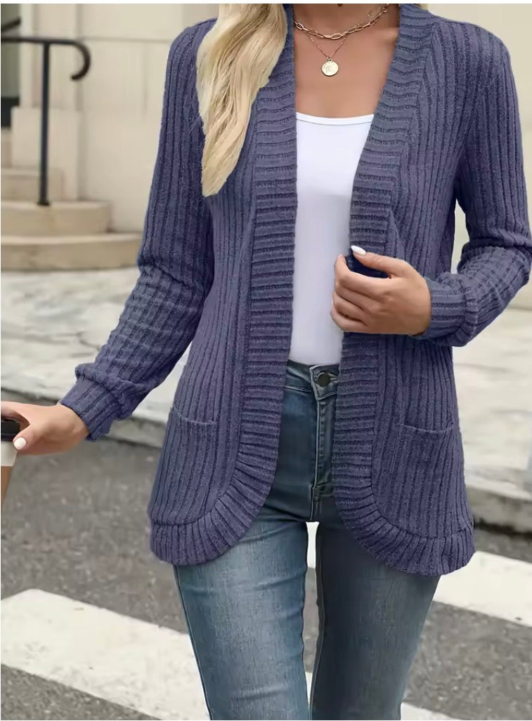 New Solid Color Casual Ribbed Brushed Patchwork