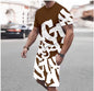 Men's Summer Trend Big Font T-shirt Shorts Set