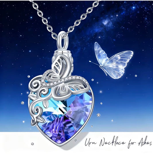 1 Piece Commemorative Pet Butterfly Colourful Necklace Urn