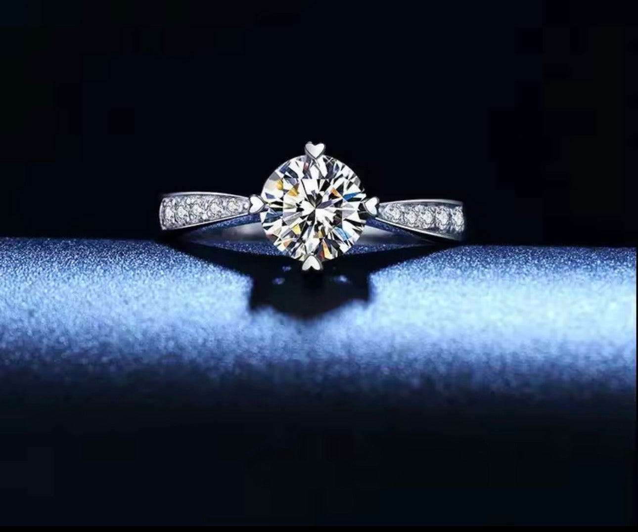 Hot Luxury Crystal 925 Sterling Silver Diamond Ring 💍✨