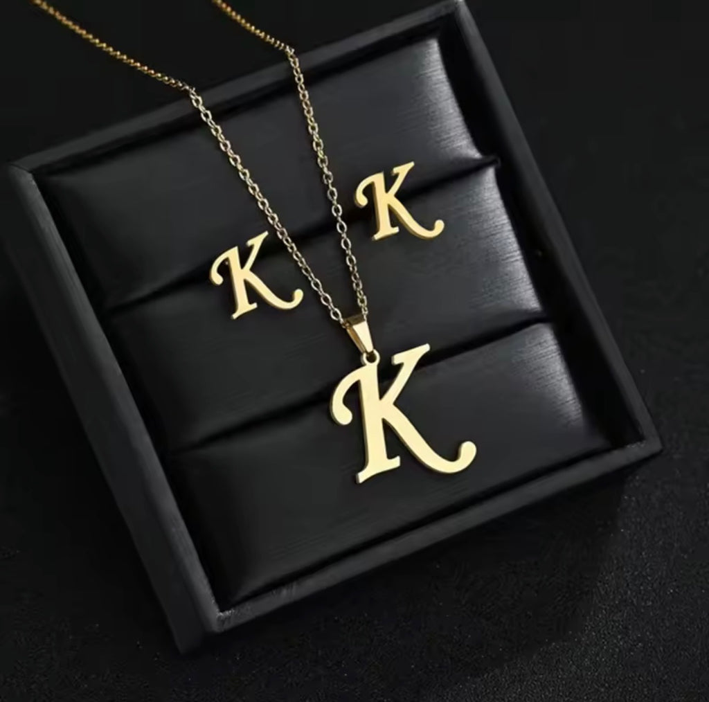 Fashion Stainless Steel A-Z Alphabet Initial Necklac