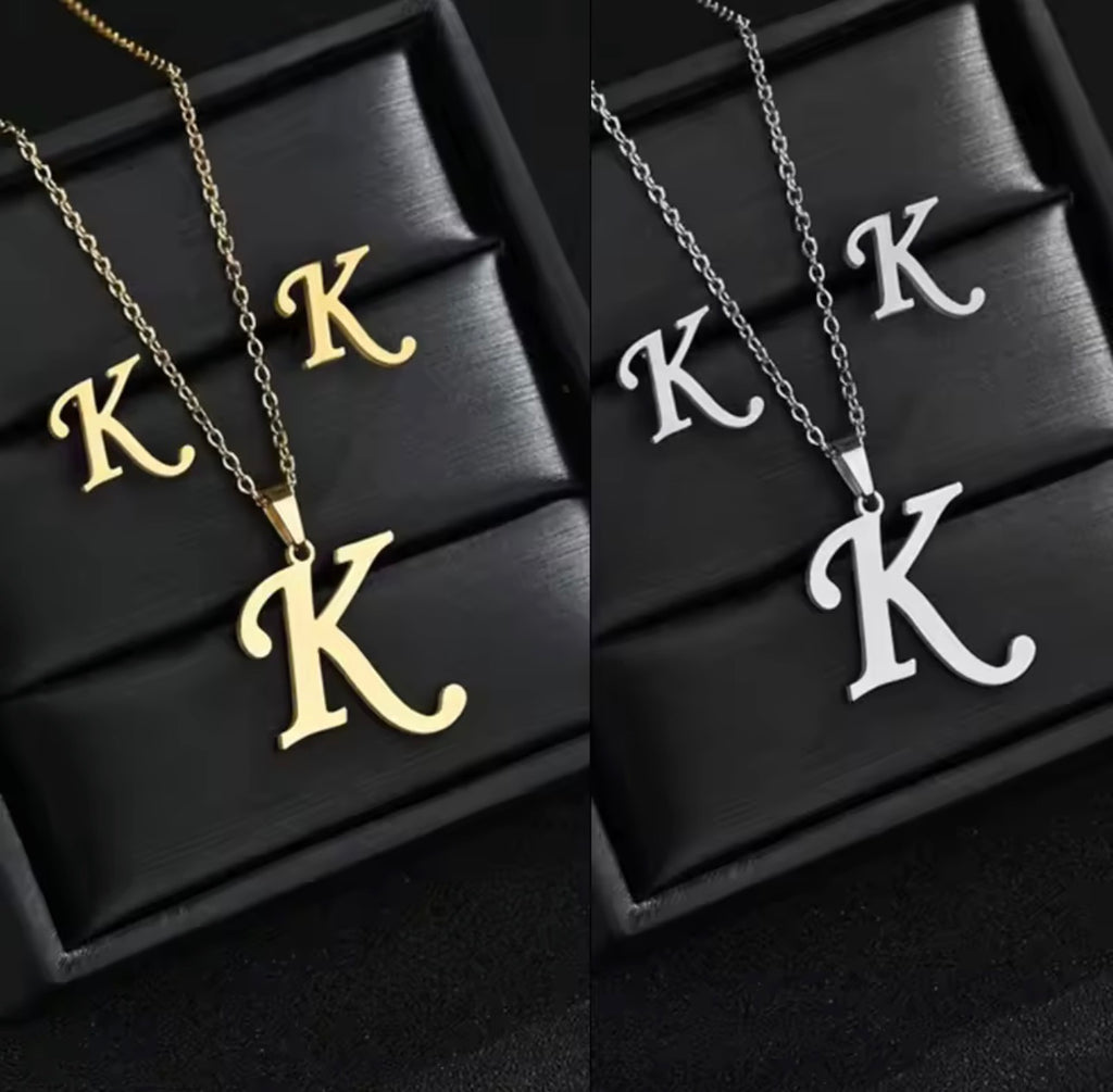 Fashion Stainless Steel A-Z Alphabet Initial Necklac