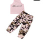 Girls Sleeveless Letter Print Sling Tank Tops + Elastic Waist Camouflage Trousers