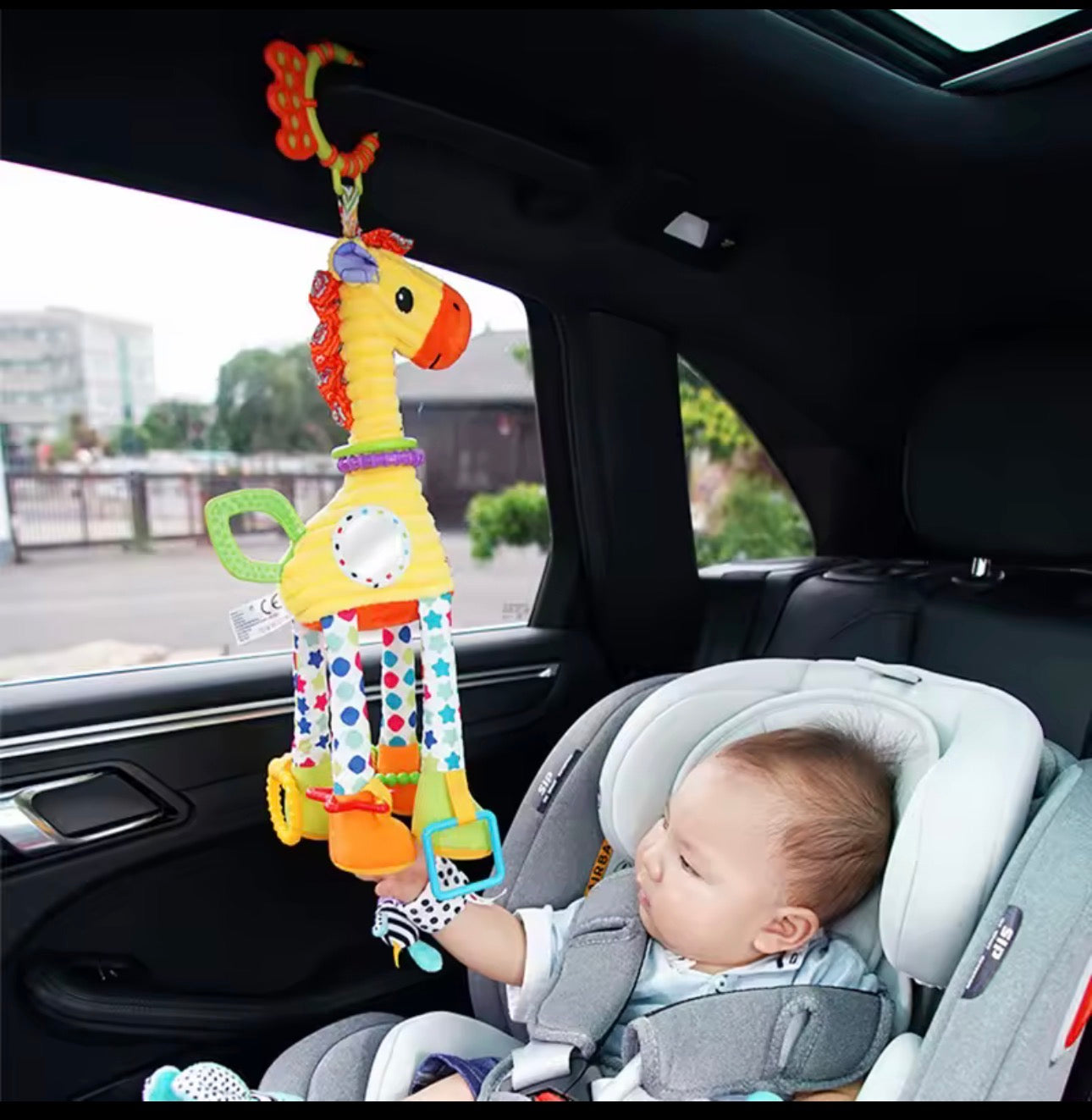 Soft Giraffe & Zebra Plush Rattle with Teether