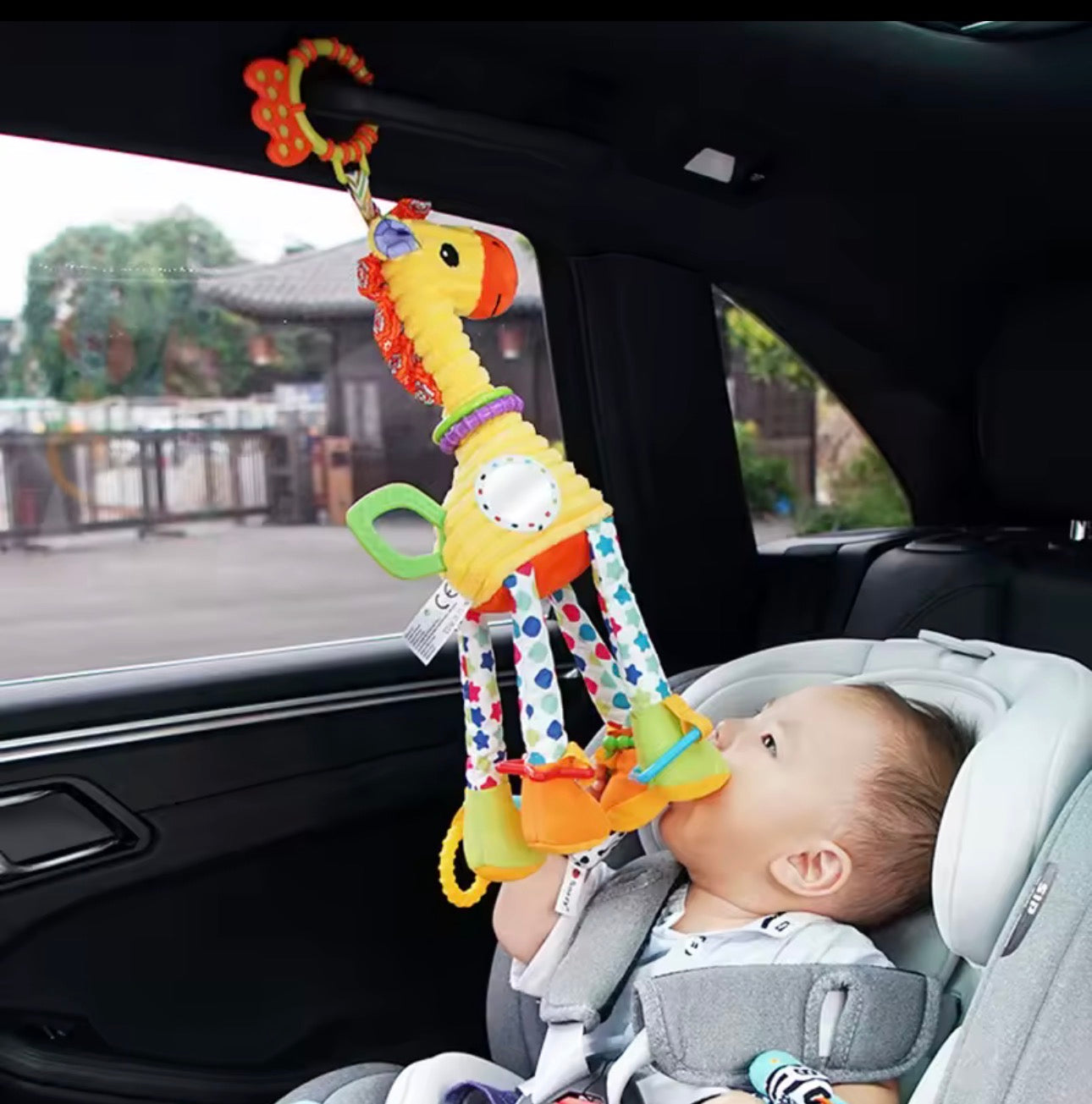 Soft Giraffe & Zebra Plush Rattle with Teether