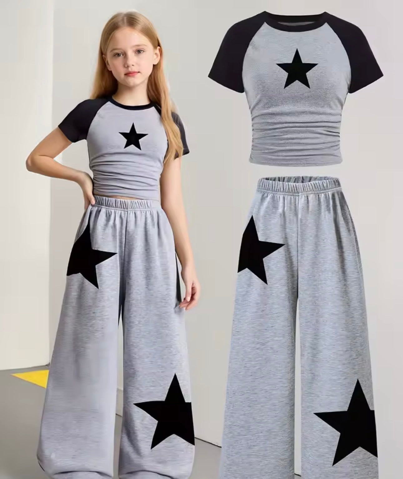 2-Piece Girls’ Set (Five-Pointed Star Design) ⭐👧