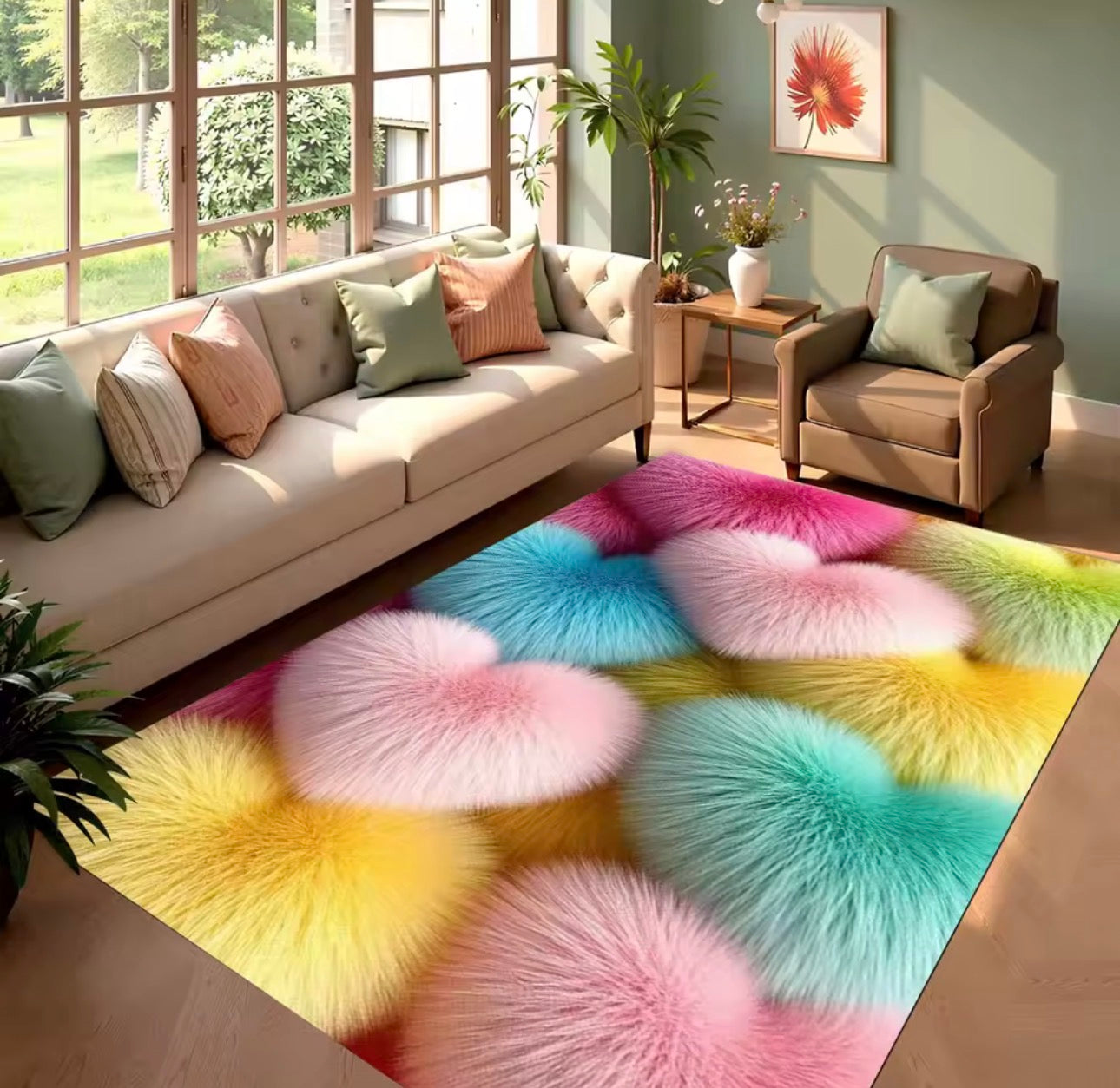 ✨ Colourful Plush Bubble Rug ✨