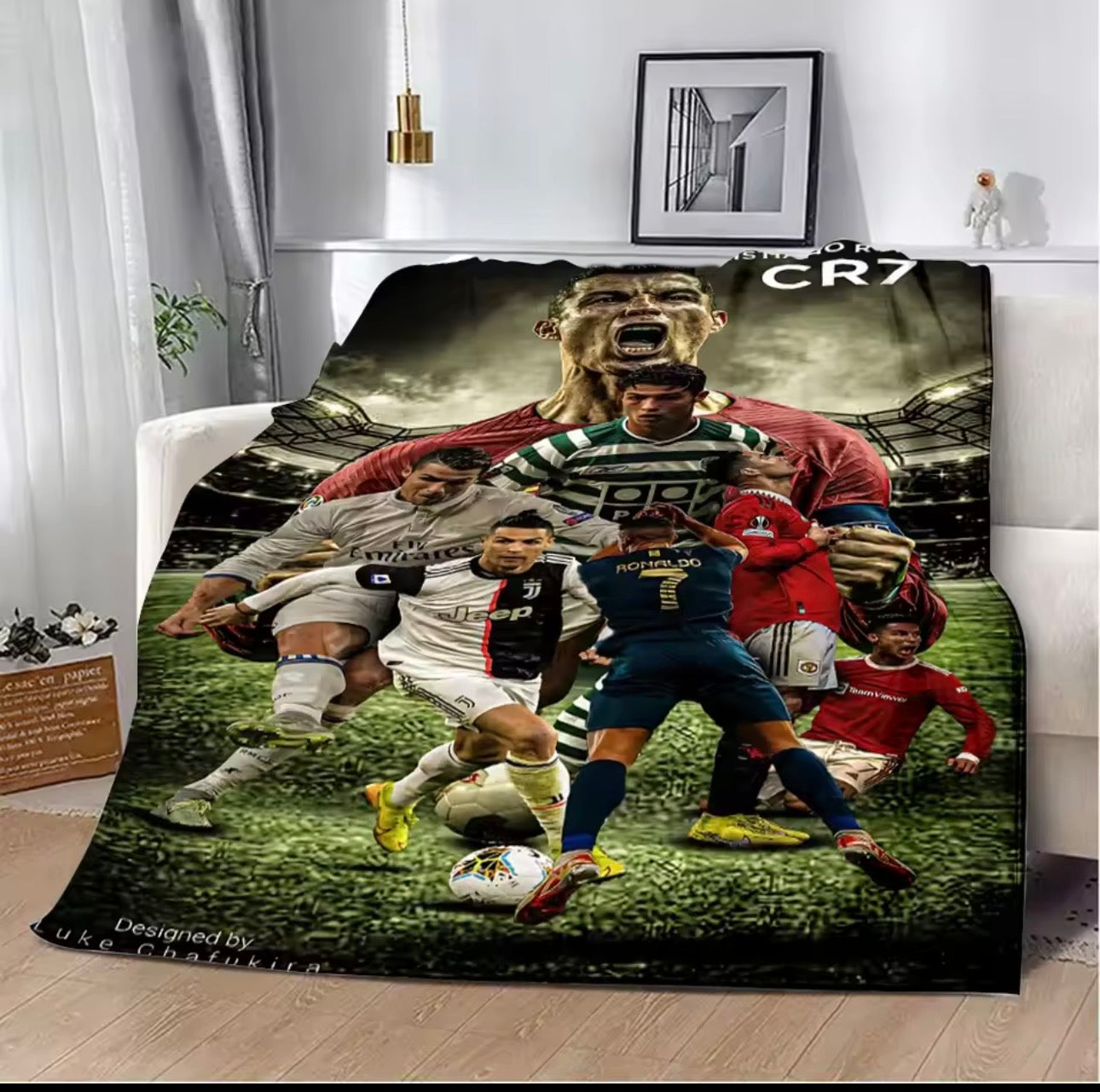 Ronaldo Inspired Fleece Throw Blanket