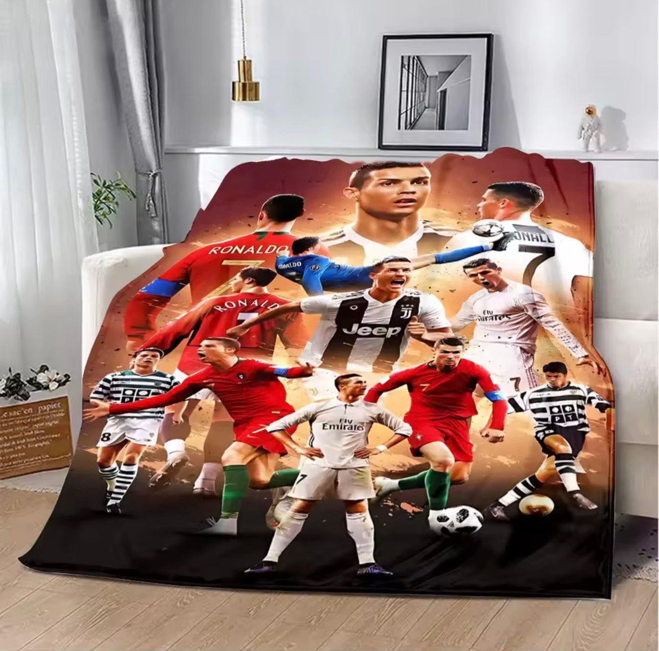 Ronaldo Inspired Fleece Throw Blanket