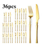 12/24/36pcs stainless steel tableware set