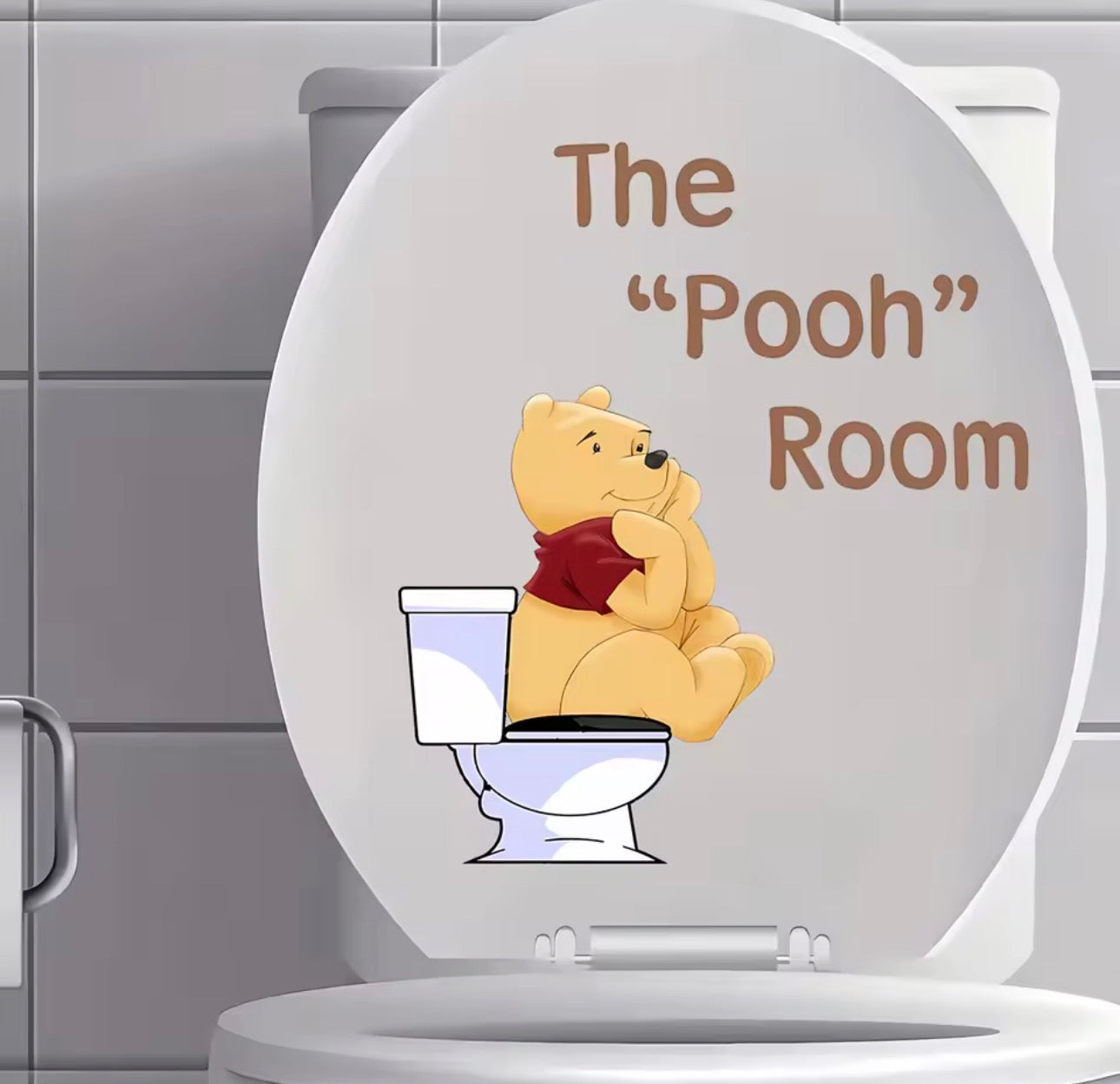 The Pooh Room” Toilet Sticker