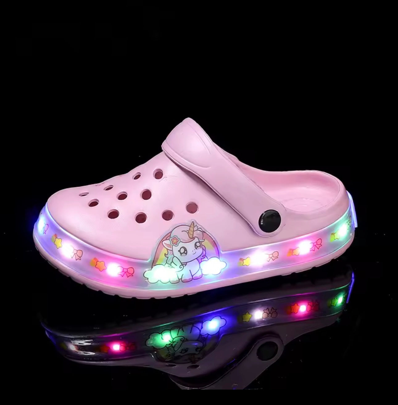 Girls Unicorn Light Up Crocs
