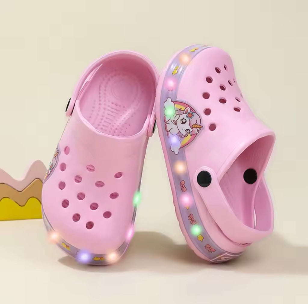 Girls Unicorn Light Up Crocs