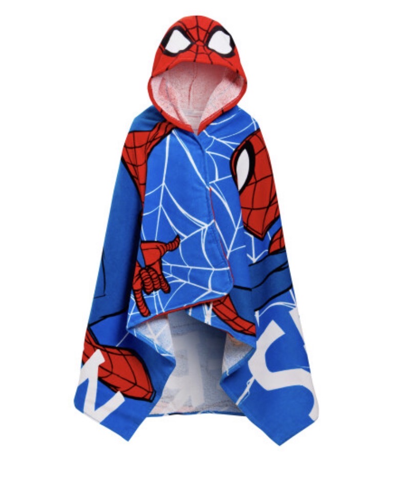(One Size) Spiderman Hooded Towel