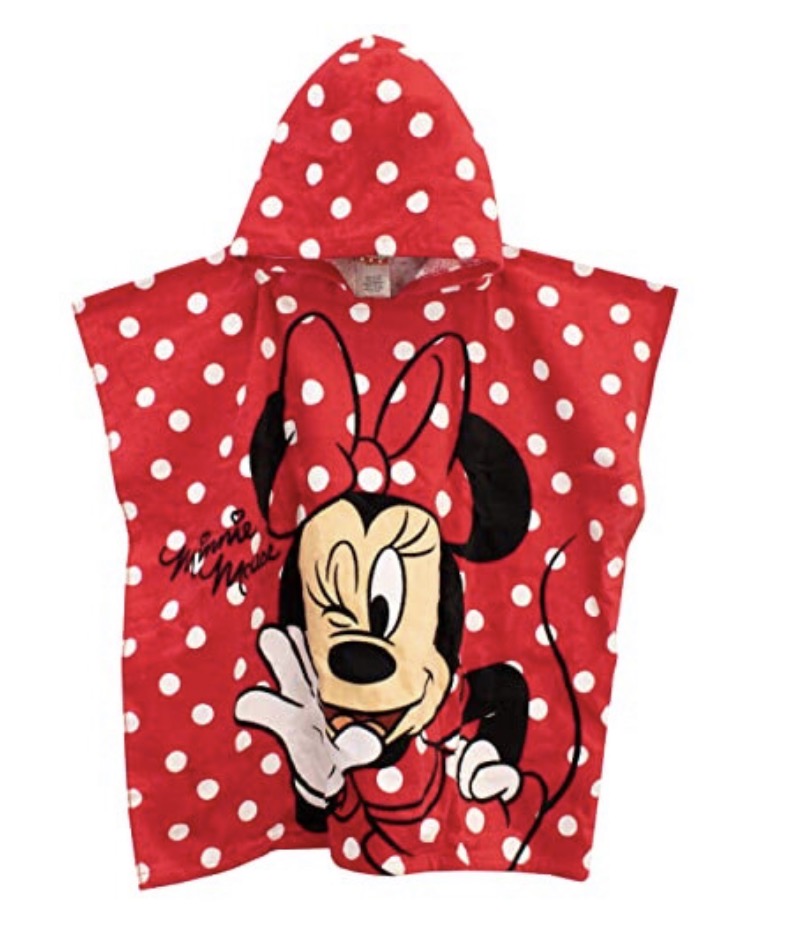Girls Minnie Mouse Towel Kids Hooded Poncho