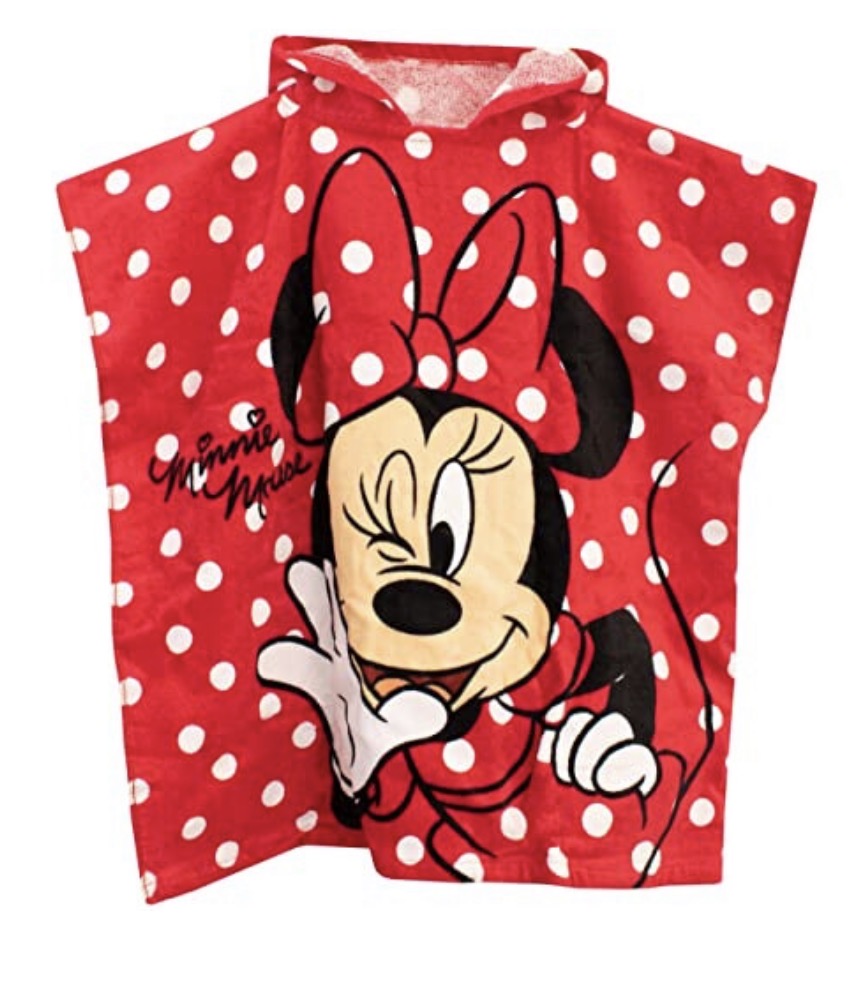 Girls Minnie Mouse Towel Kids Hooded Poncho