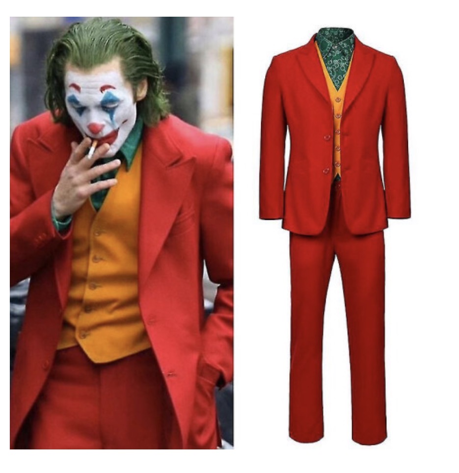 Movie Joker Cosplay Costume With Wig