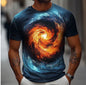Men's Optical Illusion Ocean T Shirt Short Sleeve