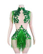 Sparkle Rhinestones Mesh Tassels Leotard Drag Queen/Dance Attire Bodysuit