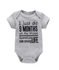 Funny "I Just Did 9 Months" Letter Print Newborn Bodysuit