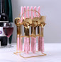 Ceramic Stainless Steel Cutlery Sets Of 24 Pieces