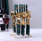 Ceramic Stainless Steel Cutlery Sets Of 24 Pieces