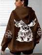 Women's Oversized Comfort Hoodie with Highland Cow Print