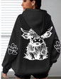 Women's Oversized Comfort Hoodie with Highland Cow Print