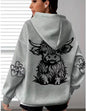 Women's Oversized Comfort Hoodie with Highland Cow Print