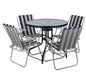 Garden Table & Folding Deck Chairs Set 2 or 4 Seater