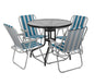 Garden Table & Folding Deck Chairs Set 2 or 4 Seater