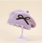 Girls Beret Hat with Bow Knot Knitted Woolen Cap Princess Baby