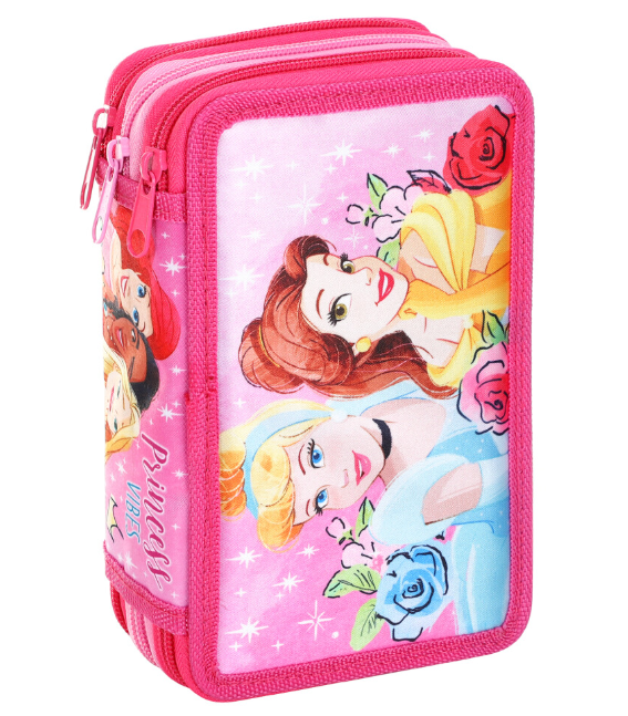 Disney Princess 3 Tier Filled Pencil Case