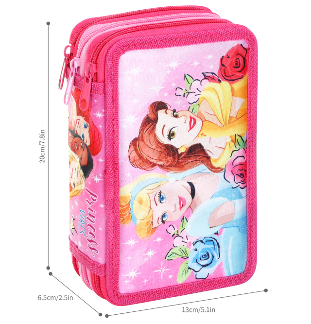 Disney Princess 3 Tier Filled Pencil Case