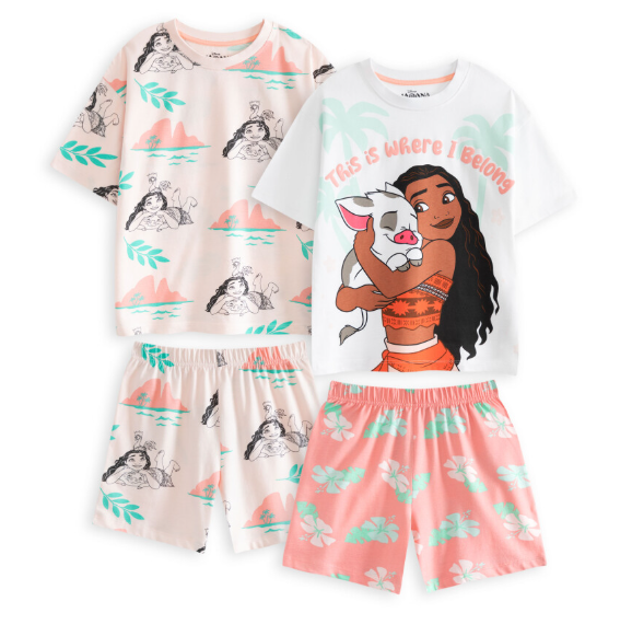 Disney Moana Multi-Pack of 2 Short Sleeve Short Leg Pyjama Set